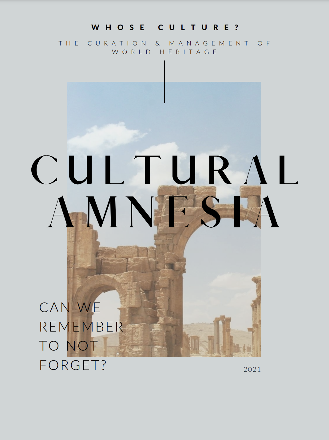 Cultural Amnesia Can We Remember To Not Forget? Page Introductory Title
